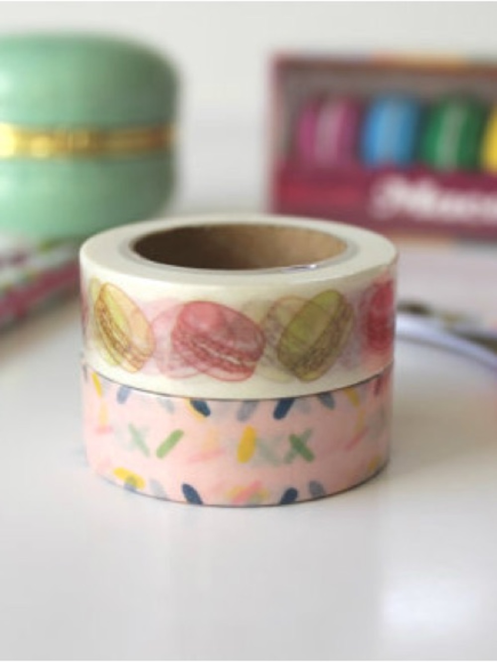 Decorative Macaron Washi Tape Set - Pink Pattern